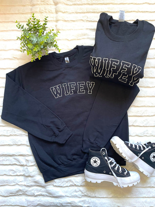 Wifey Embroidered Sweatshirt