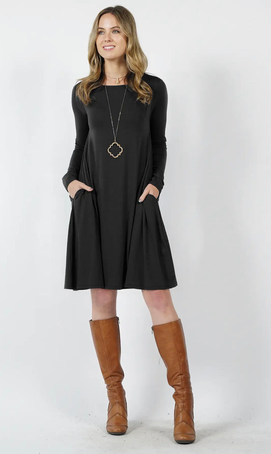 Tunic Long Sleeve Dress with Pockets