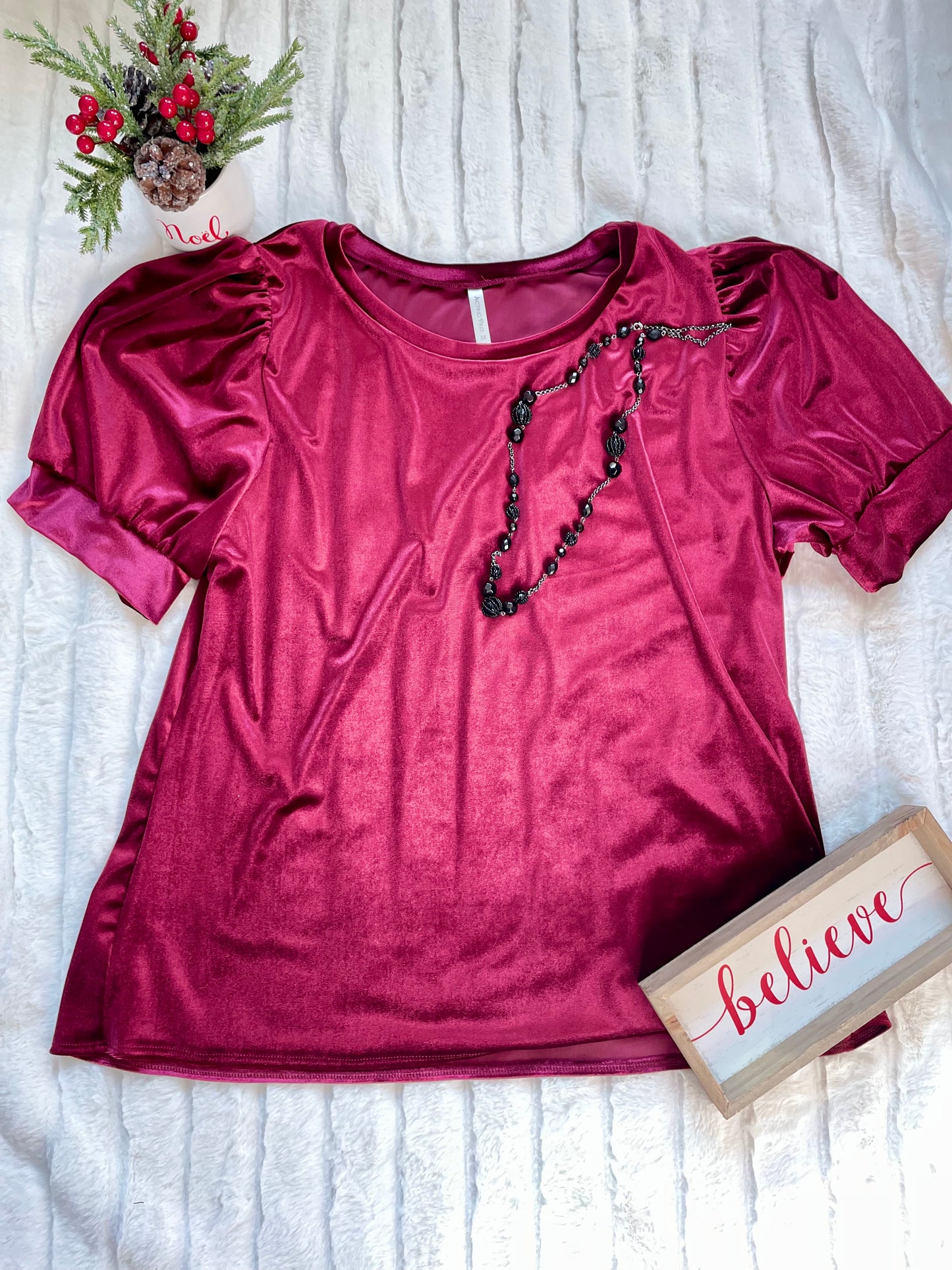 Plus Size Velvet Top